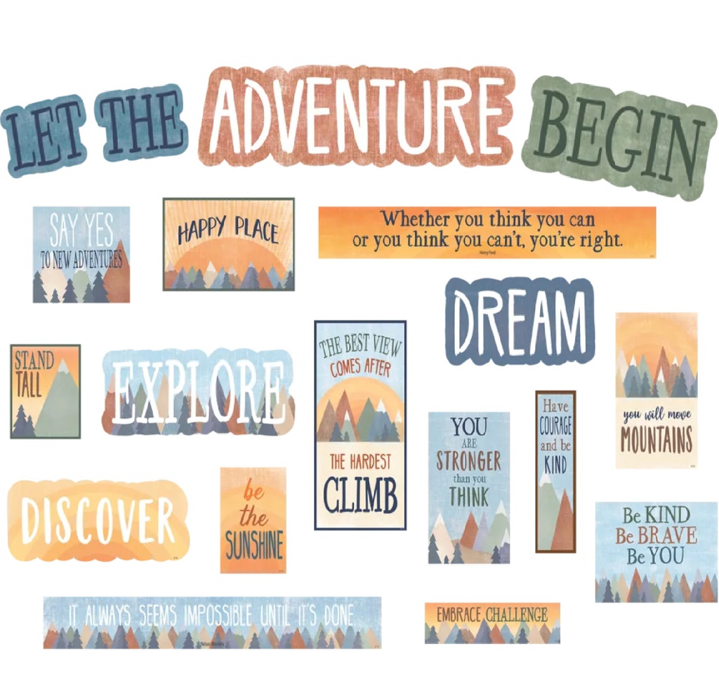 Moving Mountains Let the Adventure Begin Mini BB Set 19''x5.25''(48.2cmx13.3cm)(19pcs)