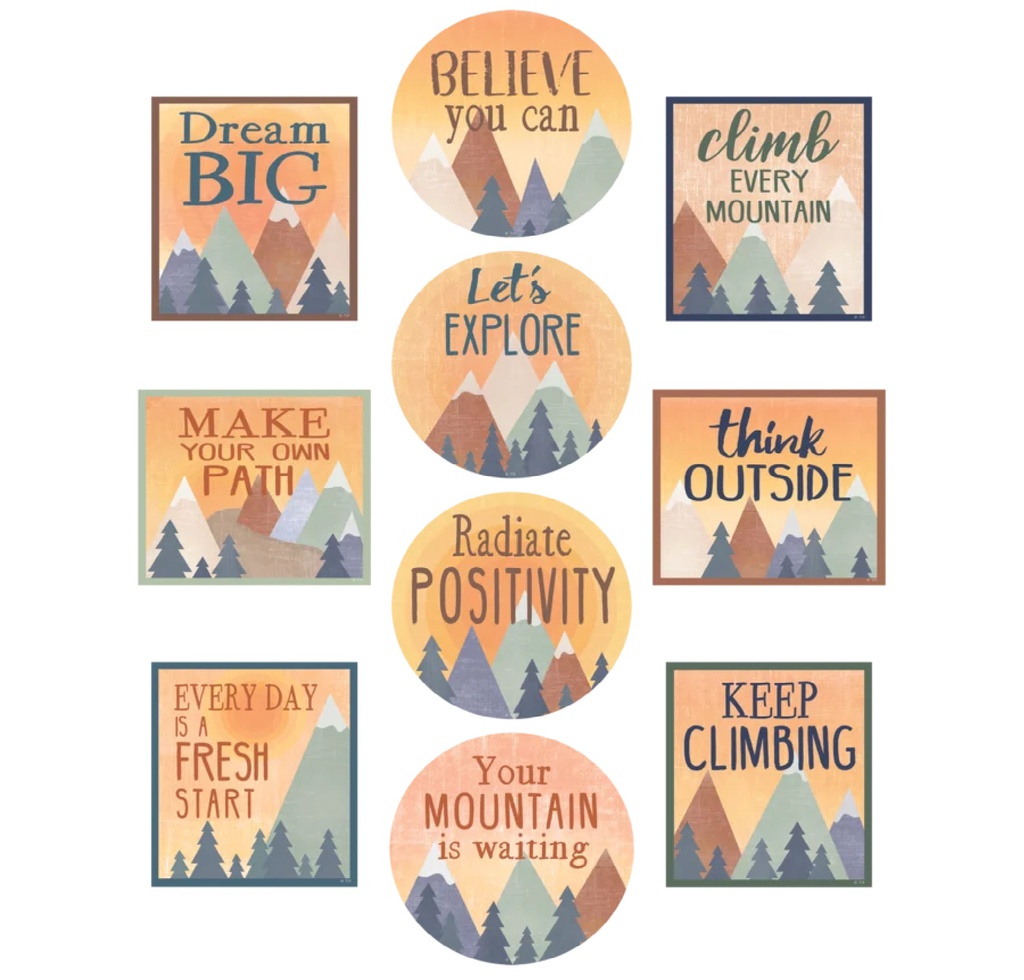 Moving Mountains Positive Sayings Accents, 10 designs (5.5''-14cm) (30pcs)
