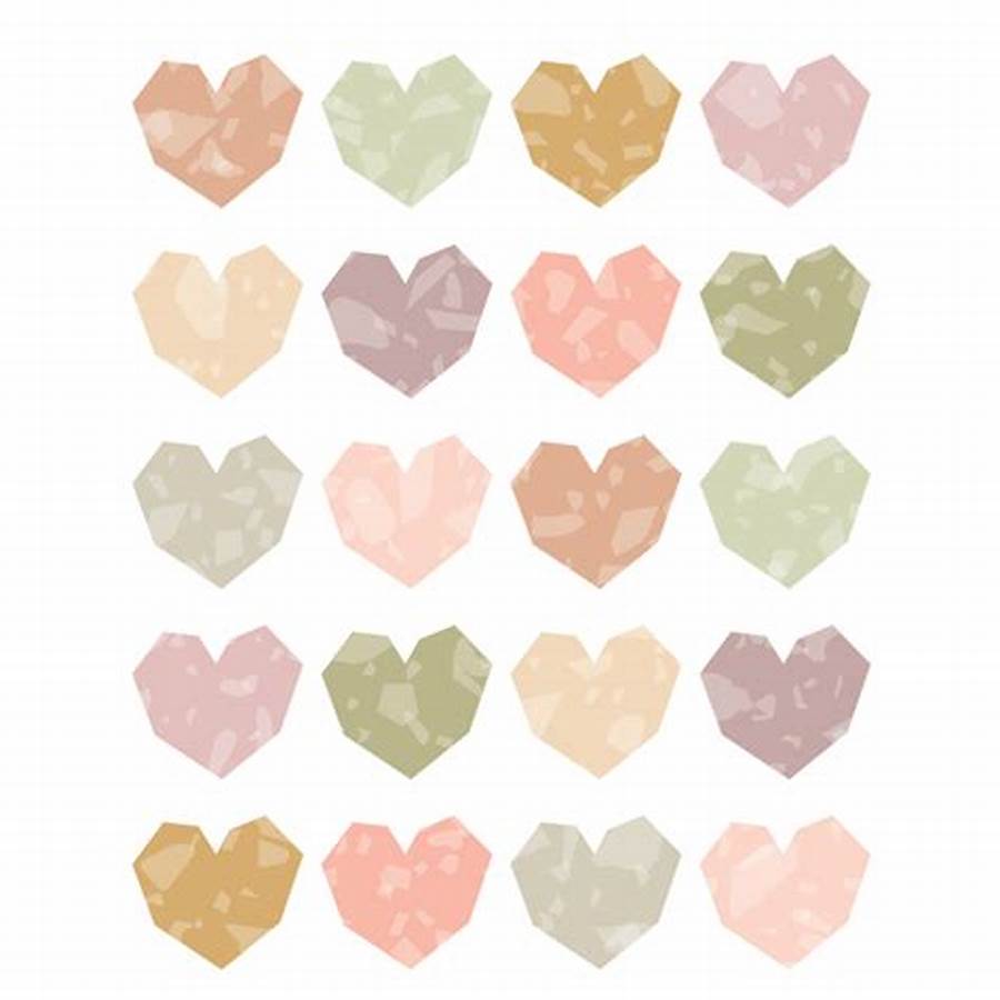 Terrazzo Tones Hearts Mini Accents (36pcs)(2.6''x2.6'')(6.6cmx6.6cm)