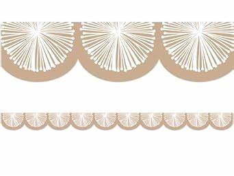 Natural Poms Scalloped Die-Cut Border (12pcs)(3''x35'')(7.6cmx89cm)