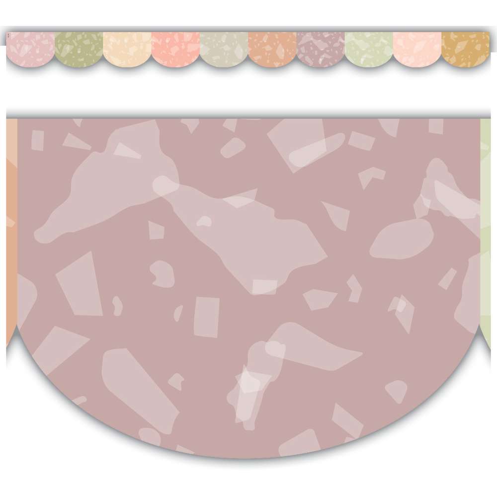 Terrazzo Tones Scalloped Die-Cut Border (12pcs)(3''x35'')(7.6cmx89cm)