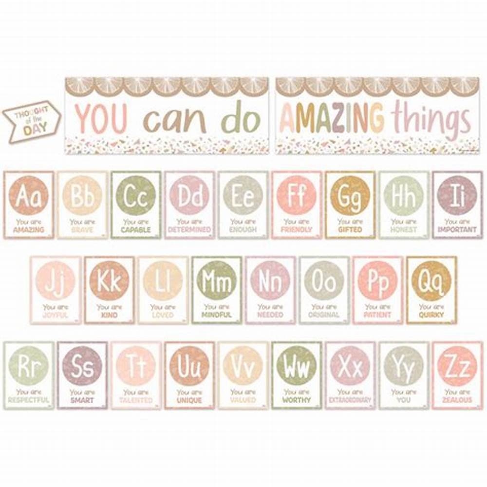 Terrazzo Tones Alphabet Affirmations BBset (29pcs) (48''x9'')(122cmx22.8cm)