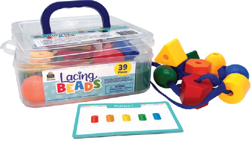 Lacing Beads (39pcs: 30 lacing beads, 4 laces, and 5 double-sided activity cards)