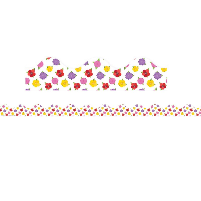 A TEACHABLE TOWN FLORAL DECO TRIM (12strips)(2.25"x37")(5.7cmx94cm)
