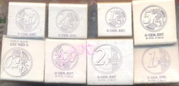 [CEX103EURO] Euro Coin Rubber Stamp Kit (8 pcs) (3.5cmx3.5cm)(1.3''x1.3'')sm (2.5cmx2.5cm)(0.9''x0.9'')