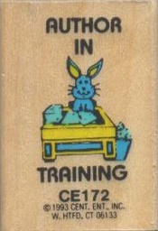 [CEX172] Author In Training Rabbit Stamp (4.4''x2.4'')(3+yrs)(11cmx6cm)