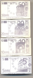 [CEX790EURO4] EURO BILLS STAMPS Set-5,10,20,50 (4.5cmx7.3cm)(1.7''x2.8'')
