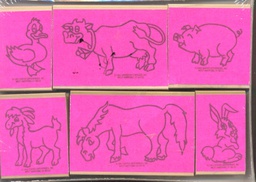 [CEX939] Large Farm Animals Stamp set (2.5''x2.5'')(6.3cmx6.3cm)(3+yrs)