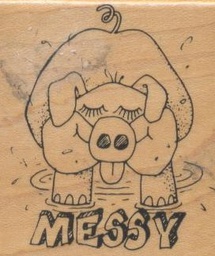 [CEXG921] Messy Piggy Stamp (2.5''x2.5'')(6.3cmx6.3cm)