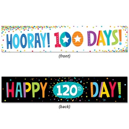 [CTPX8156] 100TH &amp; 120TH DAY BANNER  double sided (39"x8")(99cmx20.3cm) (2pcs)