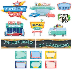 [CTP8444] Mid-Century Mod On The Road To Learning Mini Bulletin Board set (44pcs)