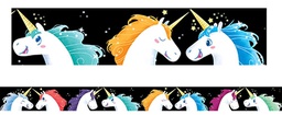 [CTPX8671] MYSTICAL MAGICAL UNICORNS BORDERS (3''x35'')(7.6cmx88.9cm)(12 strips)