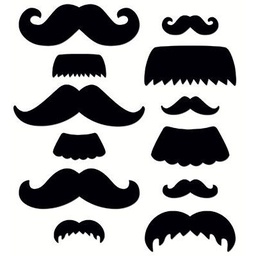 [CTPX0955] Mustache Medley Accents (12 each of 6 large designs (6'' (15cm) (12 each of (12 small designs (3" (7.6cm)  (216 pcs)