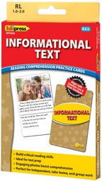 [EP63436] Reading Comprehension Practice Cards: Informational Text (RL:1.0-2.0)(Yellow Level)(54cards)