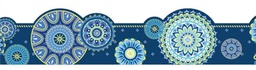 [EU845624] Blue Harmony Extra Wide Die-Cut Border, Mandala  (37'x3.25") (11.25cm) (12pcs)
