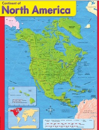 [TX38143] Continent of North America Chart (55cmx 43cm)(22''x17'')