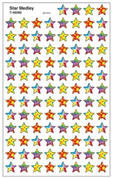 [T46082] Star Medley Super Shapes Stickers (8 sheets) (800stickers)(0.4''-1cm)
