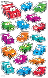 [TX46344] Car-Toons Super Shapes Stickers (136 stickers)(8 sheets) (0.4''-1cm)