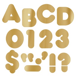 [T479] Gold Metallic 4" Casual Uppercase Letters