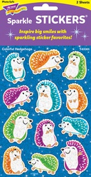 [T63365] Colorful Hedgehogs Sparkle Stickers (2sheets)(24stickers) (1.4''-3.5cm)