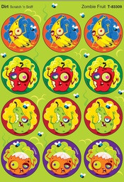 [T83309] Zombie Fruit STINKY STICKERS (4sheets)(48stickers) (1.25''-3cm)