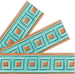 [T85601] I*Metal Copper Squares Border(39'x2.75'') (98cmx7cm)(11 strips)