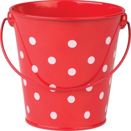 [TCR20827] Red Polka Dots Bucket (4"=10cm)