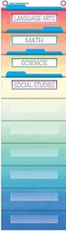 [TCR20842] Watercolor 10 Pocket File Storage Pocket Chart (14''x 58'')(35.5cmx147.3cm)