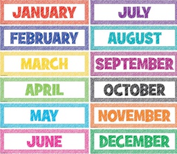 [TCR3425] Scribble Monthly Headliners (12pcs) (5''x18'')(12.7cmx45.7cm)