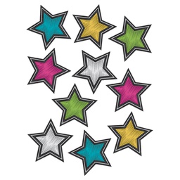 [TCR3550] Chalkboard Brights Stars Accents    (6" (15cm) (30pcs)