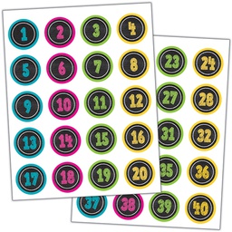 [TCR3841] Chalkboard Brights Numbers Stickers (120stickers)(1''-2.5cm)