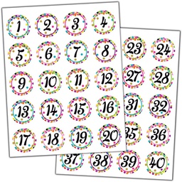 [TCR5574] Confetti Numbers Stickers (120stickers) (1''-2.5cm)