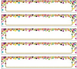[TCRX77014] Large Confetti Labels Magnetic Accents (24.1cm x 3.8 cm)     ( 10 pcs)