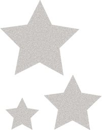 [TCR77026] Silver Glitz Stars Accents - Assorted Sizes  (15.2cm) 6", (11.4cm) 4.5", (6.6cm) 2.6