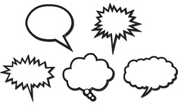 [TCRX77203] Black &amp; White Speech Bubbles Magnetic Accents (4.4''- 11.4cm)   (10 pcs)