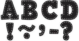 [TCR77309] Black Stitch Bold Block  Magnetic Letters (3"=7.6cm)(55 pcs)