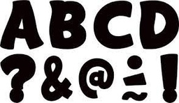 [TCRX77327] Black Funtastic Clingy Thingies Letters (68pcs)(1.75''-4.4cm)