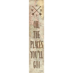[TCR8632] Travel the Map Oh, the Places You’ll Go! vertical Banner (8''x39'')(20.3cmx99cm) (1pc)