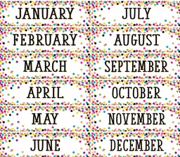 [TCR8803] Confetti Monthly Headliners 5"x18"(12.7cmx45.7cm) (12 headliners pkg)