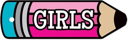 [TNTX10113] PLASTIC HALL PASS GIRLS PENCIL (20cmx6cm)(1 pc)
