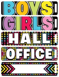 [TNTX10511] MAGNETIC HALL PASS NEON BLACK (21cmx 5cm)(5 pc set)