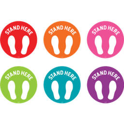 [TCR77508] Spot On Floor Markers Stand Here - 4"(10.1cm)