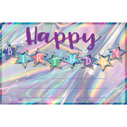 [TCRX8636] Iridescent Happy Birthday Awards (8.5''x5.5'')(21.5cmx13.9cm)