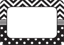 [TCRX5548] Black &amp; White Chevrons and Dots Name Tags/Labels (7.5cm x10cm)   (36 pcs)