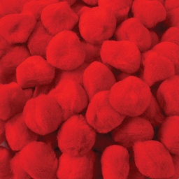 [PAC811007] CREATIVITY STREET POM PONS 1" (2.50cm) RED (100pcs)