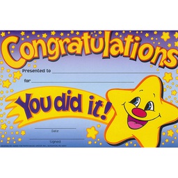 [EU844010] CONGRATULATIONS Award 14cm x 21.5cm (36 awards)