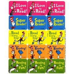 [EU658022] DR SEUSS CAT IN THE HAT READING SUCCESS STICKERS (120 Stickers)(1.3''x1'')(3.3cmx2.5cm)