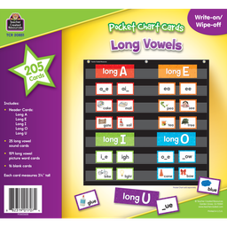 [TCR20851] Long Vowels Pocket Chart Cards Write-on/Wipe-off (205 cards)