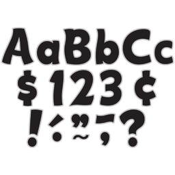 [TCR5343] Black &amp; Silver Funtastic 4" Letters Combo Pack (208 pcs)