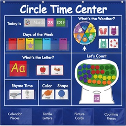 [CY111801] Circle Time Center BLUE POCKET CHART 39" x 41" (99cm x 104cm)